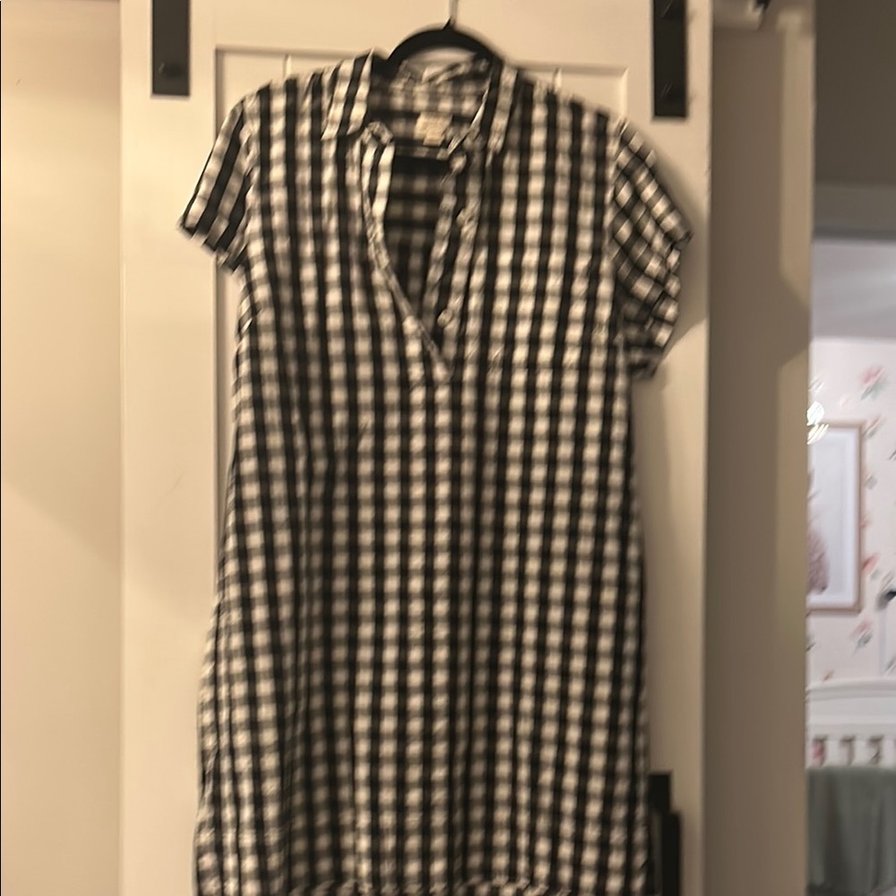 J. Crew Black and White Checkered Dress